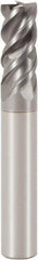 Seco - 4mm, 10mm LOC, 6mm Shank Diam, 55mm OAL, 4 Flute, Solid Carbide Square End Mill - Single End, SIRON-A Finish, Spiral Flute, 48° Helix, Right Hand Cut, Right Hand Flute, Series JS554 - Apex Tool & Supply