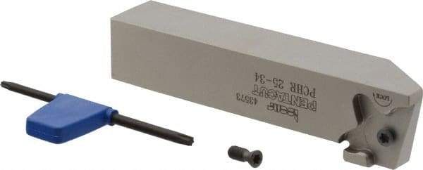 Iscar - External Thread, 0.3937" Max Depth of Cut, 1.5mm Min Groove Width, 135mm OAL, Right Hand Indexable Grooving Cutoff Toolholder - 25mm Shank Height x 25mm Shank Width, PENTA 34.. Insert Style, PCH Toolholder Style, Series PentaCut - Apex Tool & Supply