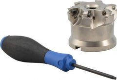 Seco - 6 Inserts, 2-1/2" Cutter Diam, 0.0709" Max Depth of Cut, Indexable High-Feed Face Mill - 3/4" Arbor Hole Diam, 218.19-160.. Inserts - Apex Tool & Supply