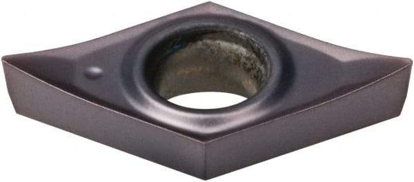 Kennametal - DCGT32.52 HP Grade KCU10 Carbide Turning Insert - AlTiN Finish, 55° Diamond, 3/8" Inscr Circle, 5/32" Thick, 1/32" Corner Radius - Apex Tool & Supply