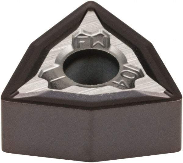 Kennametal - WNMG331 FW Grade KCU10 Carbide Turning Insert - AlTiN Finish, 80° Trigon, 3/8" Inscr Circle, 3/16" Thick, 1/64" Corner Radius - Apex Tool & Supply