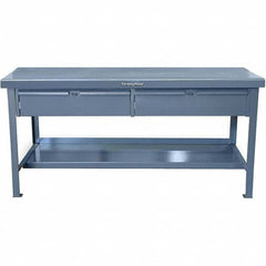 Strong Hold - Stationary Work Benches, Tables Type: Work Table with Drawer Top Material: 7 Gauge Steel - Apex Tool & Supply