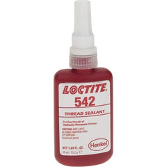 Loctite - 50 mL, Red, Medium Strength Thread Sealant - Series 542 - Apex Tool & Supply