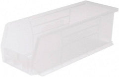 Akro-Mils - 50 Lb. Load Capacity, 14-3/4" Deep, Clear Polymer Hopper Stacking Bin - 5" High x 5-1/2" Wide x 14-3/4" Long - Apex Tool & Supply