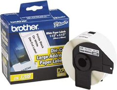 Brother - 1.4" Wide x 3-1/2" Long, White Paper Shipping Label - For PC Label Printers - Apex Tool & Supply