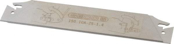 Seco - 0.984" Blade Height, 0.047" Blade Width, 5.91" OAL, Neutral Cut, Double End Indexable Cut-Off Blade - 150.10A Blade, 150.10 Series - Apex Tool & Supply