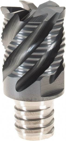 Iscar - MM ERS Grade IC908 Carbide End Milling Tip Insert - TiAlN Finish, 6 Flutes, 3/4" Cutting Diam, 0.59" Depth of Cut, 1" Extension, 45° Helix - Apex Tool & Supply