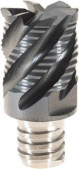 Iscar - MM ERS Grade IC908 Carbide End Milling Tip Insert - TiAlN Finish, 6 Flutes, 3/4" Cutting Diam, 0.59" Depth of Cut, 1" Extension, 45° Helix - Apex Tool & Supply