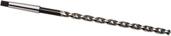 Guhring - 19mm, 2MT 130° Point High Speed Steel Taper Shank Drill Bit - Oxide Finish, 310mm Flute Length, 465mm OAL, Parabolic Flute, Series 527 - Apex Tool & Supply