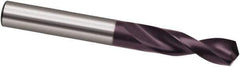 Guhring - 9.7mm 130° Parabolic Flute Powdered Metal Screw Machine Drill Bit - FIREX Finish, Right Hand Cut, 40mm Flute Length, 84mm OAL, Cone Relief Point, Straight Shank - Apex Tool & Supply