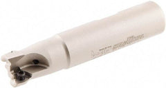 Iscar - 5/8" Cut Diam, 0.2" Max Depth of Cut, 5/8" Shank Diam, 3" OAL, Indexable Square Shoulder Helical End Mill - HM390 TCKT 0703PCTR Inserts, Weldon Shank, 0° Lead Angle, Through Coolant, Series HeliIQMill - Apex Tool & Supply