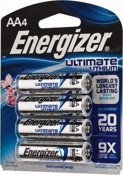 Energizer - Size AA, Lithium, Photo Battery - 1.5 Volts, Flat Terminal, FR6 - Apex Tool & Supply