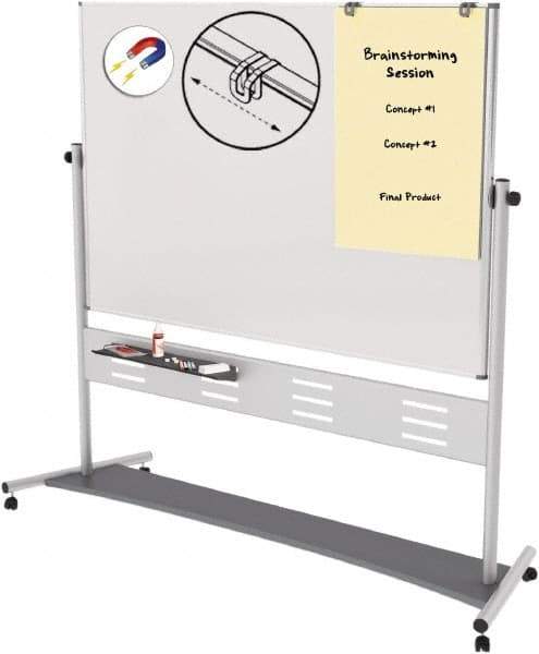 MasterVision - 48" High x 72" Wide Gold Ultra Enameled Steel Magnetic Marker Board - Aluminum Frame, 78-1/2" Deep - Apex Tool & Supply