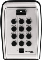 Master Lock - 3-1/8" Wide x 4.6" Overall Height, Push Button Combination, Wall Mount Key Safe - Zinc Finish - Apex Tool & Supply