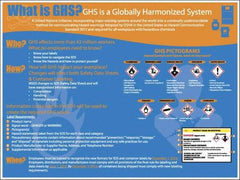 NMC - GHS General Safety & Accident Prevention Training Kit - English, 18" Wide x 24" High, Blue Background - Apex Tool & Supply