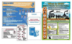 NMC - GHS General Safety & Accident Prevention Training Kit - English, 18" Wide x 24" High, White Background, Includes What is GHS Poster, GHS Pictogram, Booklets, Wallet Cards - Apex Tool & Supply