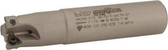 Iscar - 3/4" Cut Diam, 0.2" Max Depth of Cut, 3/4" Shank Diam, 3-1/2" OAL, Indexable Square Shoulder Helical End Mill - HM390 TCKT 0703PCTR Inserts, Weldon Shank, 0° Lead Angle, Through Coolant, Series HeliIQMill - Apex Tool & Supply