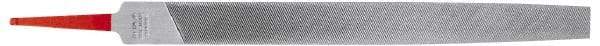 Simonds File - 4" Long, Bastard Cut, Half Round American-Pattern File - Double Cut, Tang - Apex Tool & Supply