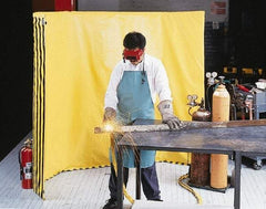 Singer Safety - 9 Ft. Wide x 6 Ft. High, 12 mil Thick Coated Vinyl Roll Up Welding Screen Kit - Yellow with Carrying Handle and Tie Strap - Apex Tool & Supply