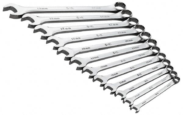 SK - 12 Piece, 8 to 19mm, 12 Point Combination Wrench Set - Apex Tool & Supply
