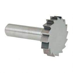 Made in USA - 1-1/2" Diam x 5/16" Face Width, Solid Carbide, 16 Teeth, Shank Connection Woodruff Keyseat Cutter - Uncoated, 2-5/16" OAL x 1/2" Shank, Straight Teeth, ANSI 1012, Old Standard 25 - Apex Tool & Supply
