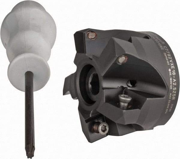 Kennametal - 2-1/2" Cut Diam, 0.138" Max Depth, 1" Arbor Hole, 5 Inserts, XE 16 Insert Style, Indexable Copy Face Mill - C7792VXE16-A2.5Z05R Cutter Style, 1.574" High, Through Coolant, Series 7792 - Apex Tool & Supply