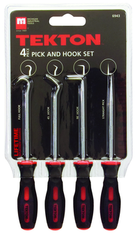 4 Piece - Hose Remover Set - Includes: 4 Hose Removers with long and short; standard and offset hooks - Long pullers are 13" long - Apex Tool & Supply
