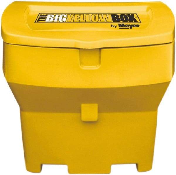 Meyer Products - 600 Lb Load Capacity Yellow Polymer Cargo Box - Stacking, 32" Long x 23" Wide x 20" High, Lid Included - Apex Tool & Supply