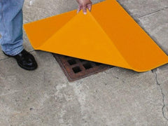 Eagle - 36" Long x 36" Wide, Polyurethane Barrier - 34" Drain, Orange, Use for Cover, Seals off Drain - Apex Tool & Supply