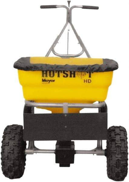 Meyer Products - 100 Lb Polypropylene Stainless Steel Walk Behind Broadcast Landscape Spreader - 13" Pneumatic Wheels - Apex Tool & Supply