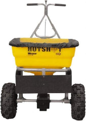 Meyer Products - 100 Lb Polypropylene Stainless Steel Walk Behind Broadcast Landscape Spreader - 13" Pneumatic Wheels - Apex Tool & Supply