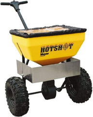 Meyer Products - 70 Lb Carbon Steel & Polypropylene Walk Behind Broadcast Landscape Spreader - 13" Pneumatic Wheels - Apex Tool & Supply
