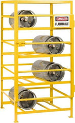 Little Giant - 8 Cylinder, Yellow Cylinder Storage Unit - 36" Wide x 70" High x 36" Deep - Apex Tool & Supply