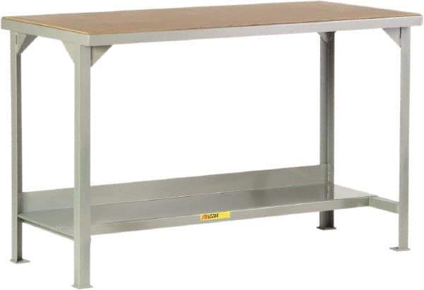 Little Giant - 48 Wide x 24" Deep x 36" High, Hardboard on Steel Workbench - Straight Edge, Fixed Legs, Gray - Apex Tool & Supply