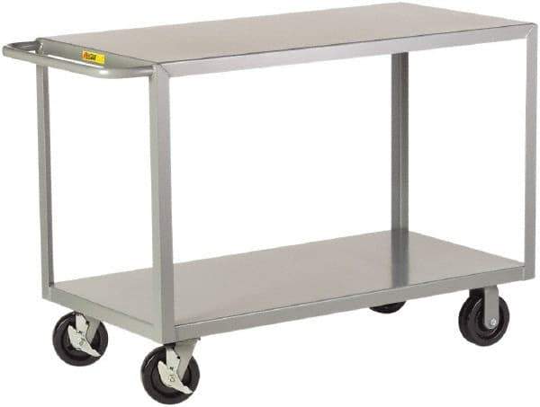 Little Giant - 3,600 Lb Capacity, 30" Wide x 65-1/2" Long x 36" High Shelf Cart - 2 Shelf, Steel - Apex Tool & Supply