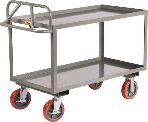 Little Giant - 3,600 Lb Capacity, 24" Wide x 41-1/2" Long x 42" High Shelf Cart - 2 Shelf, Steel - Apex Tool & Supply