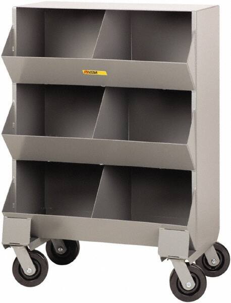 Little Giant - 2,400 Lb Capacity, 32" Wide x 20" Long x 45-1/2" High Storage Bin Cart - Steel, 4 Swivel Casters - Apex Tool & Supply