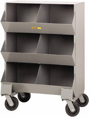 Little Giant - 2,400 Lb Capacity, 32" Wide x 20" Long x 45-1/2" High Storage Bin Cart - Steel, 4 Swivel Casters - Apex Tool & Supply