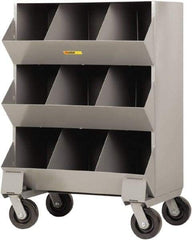Little Giant - 2,400 Lb Capacity, 32" Wide x 20" Long x 45-1/2" High Storage Bin Cart - Steel, 4 Swivel Casters - Apex Tool & Supply