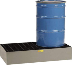 Little Giant - 66 Gal Sump, 3,000 Lb Capacity, 2 Drum, Steel Spill Deck or Pallet - 25" Long x 51" Wide x 12" High - Apex Tool & Supply