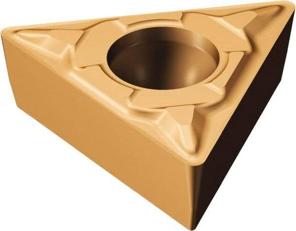 Sandvik Coromant - TCMT32.51 MF Grade 1125 Carbide Turning Insert - TiAlN/AlCr2O3 Finish, 60° Triangle, 3/8" Inscr Circle, 5/32" Thick, 1/64" Corner Radius - Apex Tool & Supply