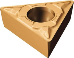 Sandvik Coromant - TCMT32.51 MF Grade 1125 Carbide Turning Insert - TiAlN/AlCr2O3 Finish, 60° Triangle, 3/8" Inscr Circle, 5/32" Thick, 1/64" Corner Radius - Apex Tool & Supply