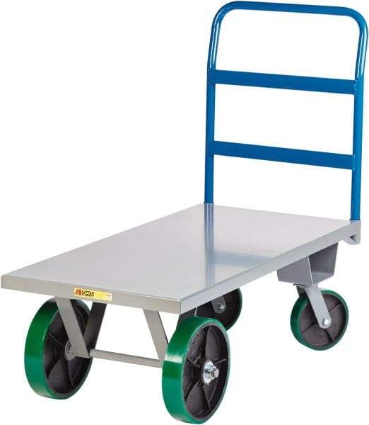 Little Giant - 4,000 Lb Capacity Steel Platform Truck - Steel Deck, 30" OAW, Polyurethane Casters - Apex Tool & Supply
