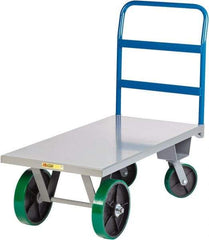 Little Giant - 4,000 Lb Capacity Steel Platform Truck - Steel Deck, 30" OAW, Polyurethane Casters - Apex Tool & Supply
