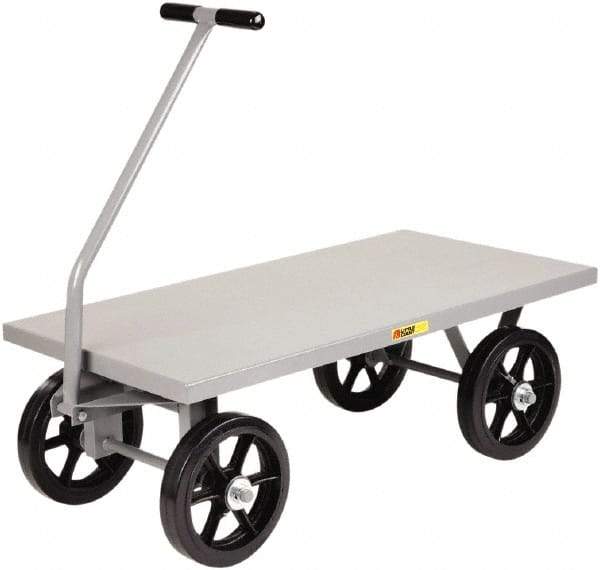 Little Giant - 3,500 Lb Capacity Steel Heavy-Duty Wagon - Steel Deck, 30" OAW, Mold On Rubber Casters - Apex Tool & Supply