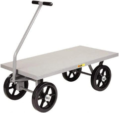 Little Giant - 3,500 Lb Capacity Steel Heavy-Duty Wagon - Steel Deck, 24" OAW, Mold On Rubber Casters - Apex Tool & Supply