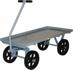 Little Giant - 3,500 Lb Capacity Steel Heavy-Duty Wagon - Steel Deck, 30" OAW, Mold On Rubber Casters - Apex Tool & Supply