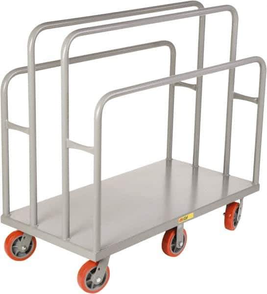 Little Giant - 3,600 Lb Capacity Steel Lumber & Panel Cart - Steel Deck, 24" OAW, Polyurethane Casters - Apex Tool & Supply