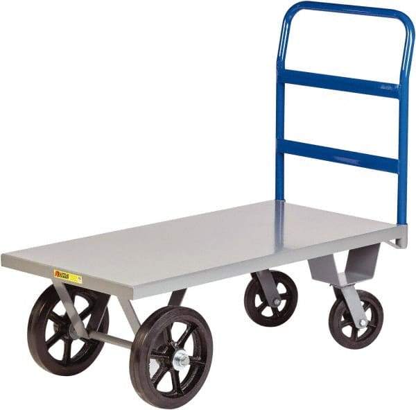 Little Giant - 3,000 Lb Capacity Steel Platform Truck - Steel Deck, 30" OAW, Rubber Casters - Apex Tool & Supply