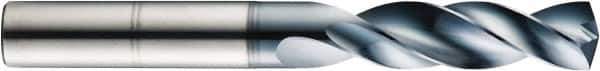 SGS - 15mm 145° Solid Carbide Jobber Drill - AlTiN Finish, Right Hand Cut, Spiral Flute, Straight Shank, 133mm OAL - Apex Tool & Supply